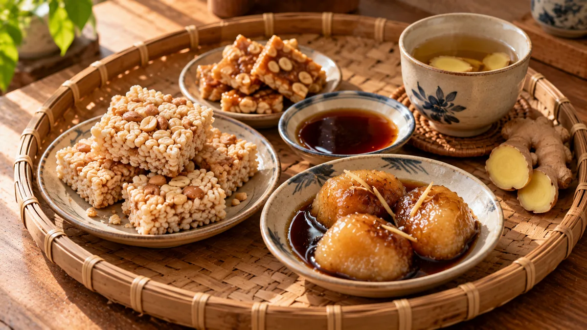 Gợi ý mật mía nấu món gì ngon: chè lam, bánh ngào, kẹo lạc, nước gừng