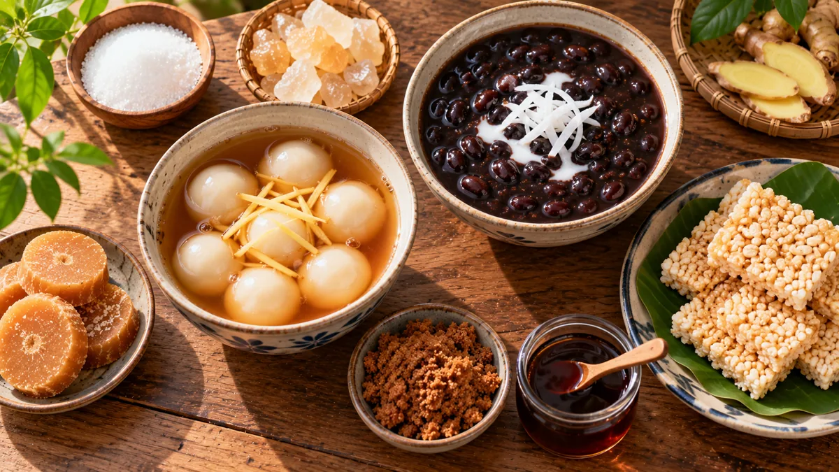 Nấu chè bằng đường gì: năm loại đường quen xếp quanh bát chè trôi nước và chè đỗ đen