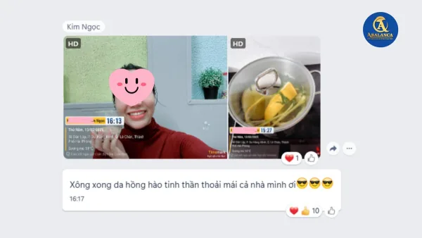 Ảnh chụp tin nhắn phản hồi của khách sau khi xông