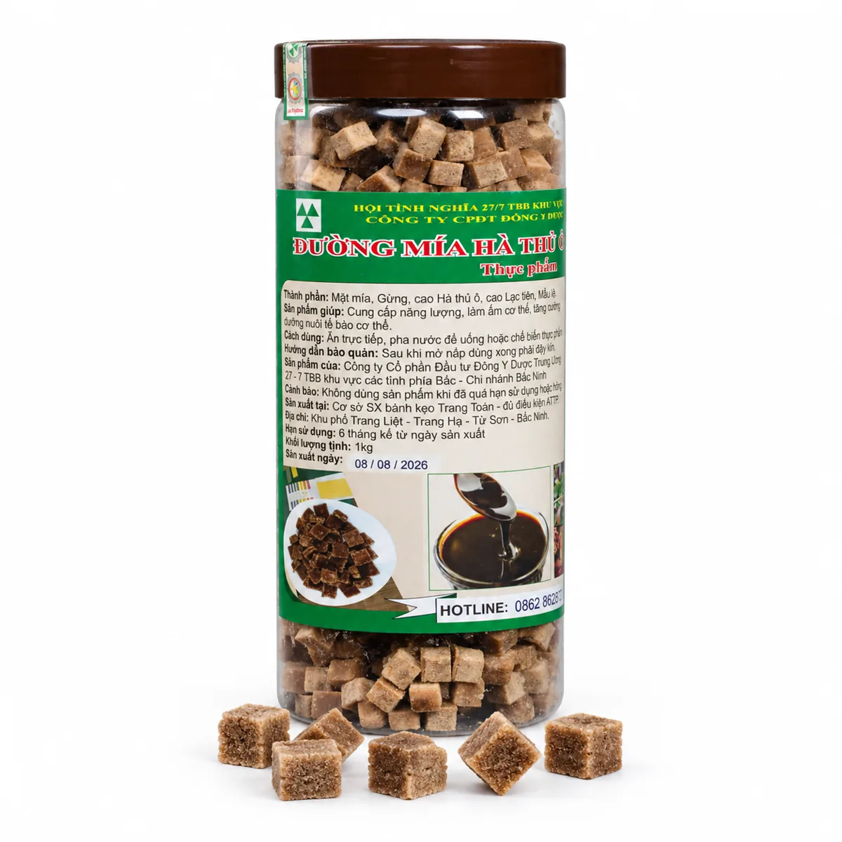 Hũ Đường Mía Hà Thủ Ô - Lạc Tiên của Abalanca, loại 1 kg